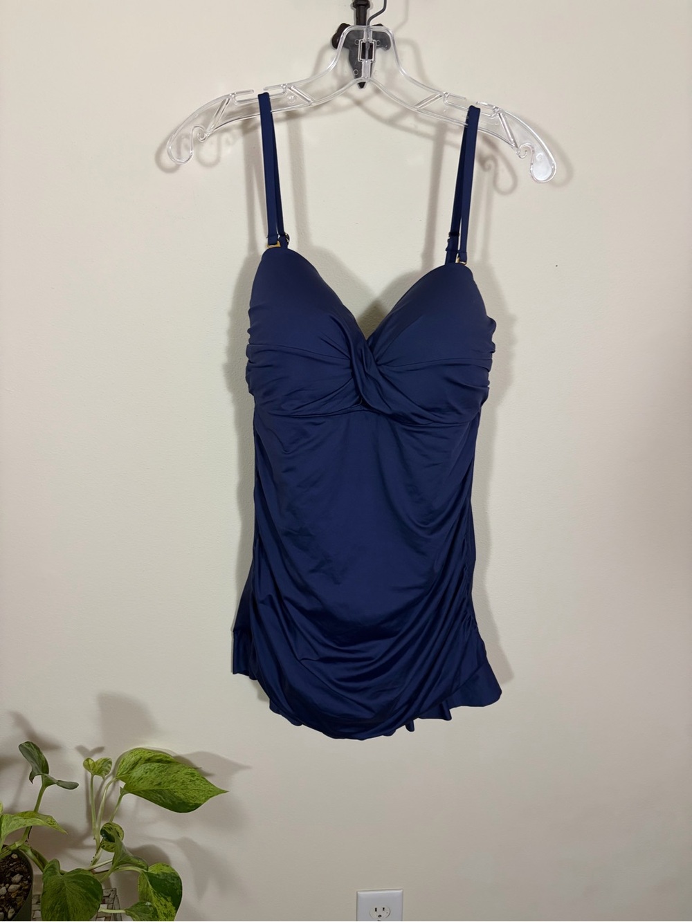 Navy Twist-Front Women's One-Piece Swimsuit